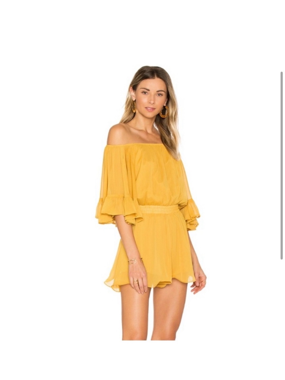 Endless Rose Off-Shoulder Yellow Summer Dress
